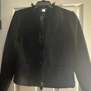 Tweed Black Collarless Blazer